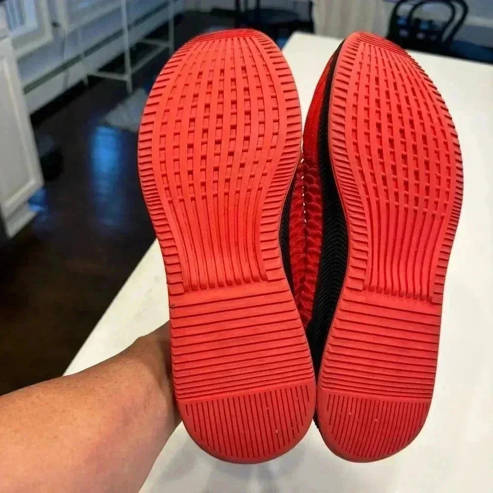 French Connection men’s Cannes sneakers. Red & black size 10 - Picture 9 of 12